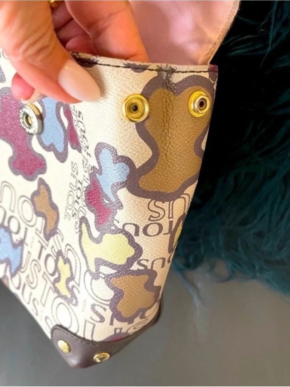 TOUS Multicolort Logo Women’s Crossbody in Cream, Brown, Blue, Olive & Burgundy